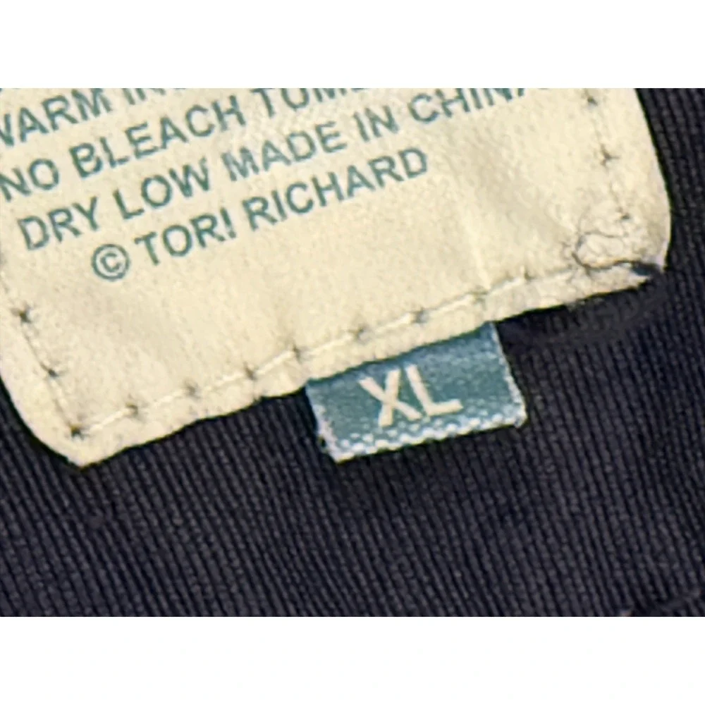 Tori Richard Navy Swim Trunks Men XL Tiki‎ Cocktail Embroidered Shorts Lined